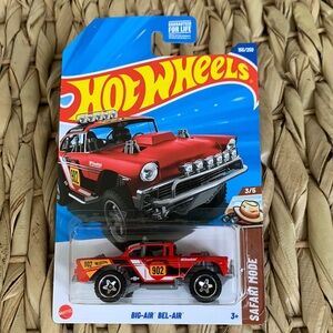 Big Bel Air Chevy Red Hot Wheels 1956 1950s 50s BelAir Chevrolet Car New 2025